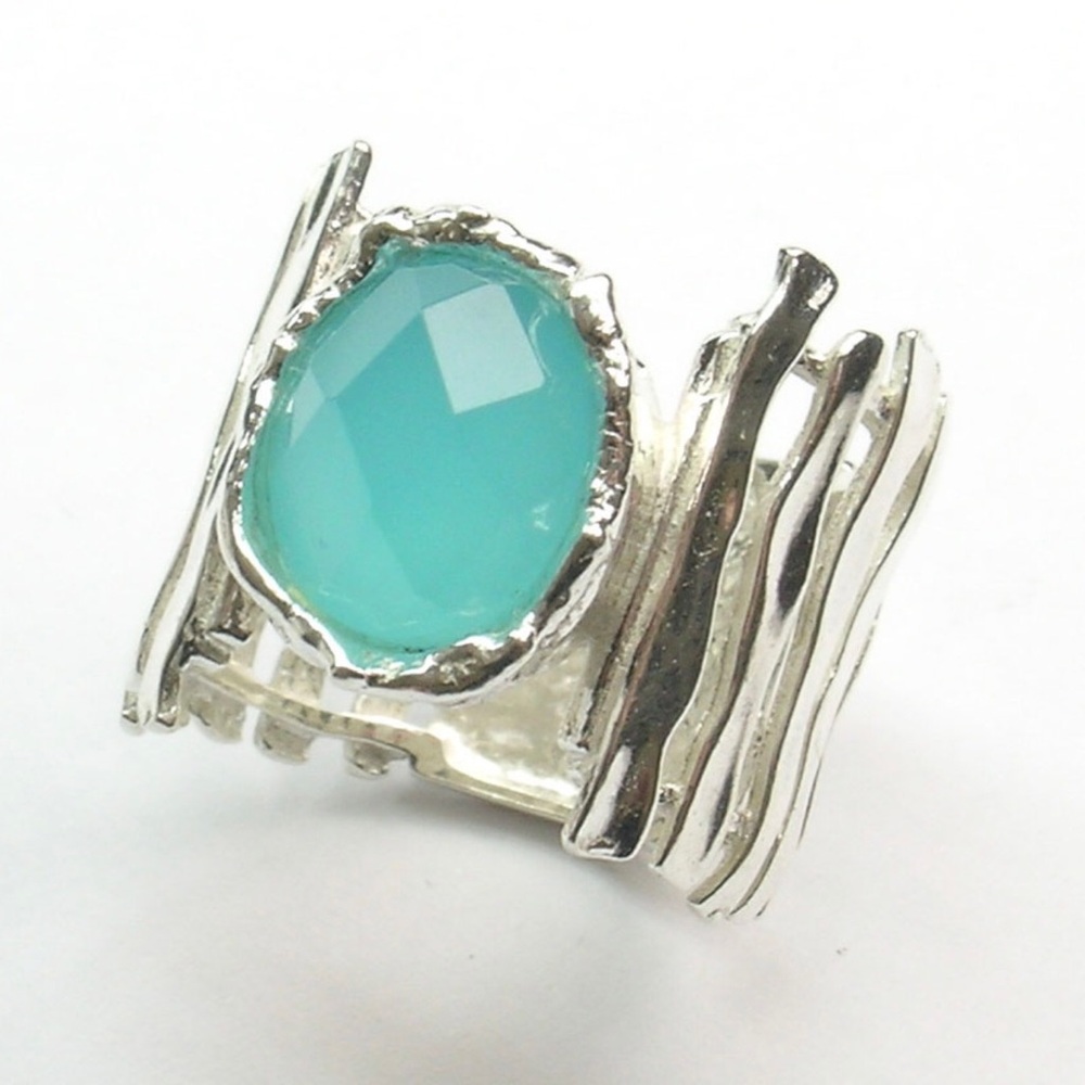 Sterling Silver Ring with Turquoise Stone size 10